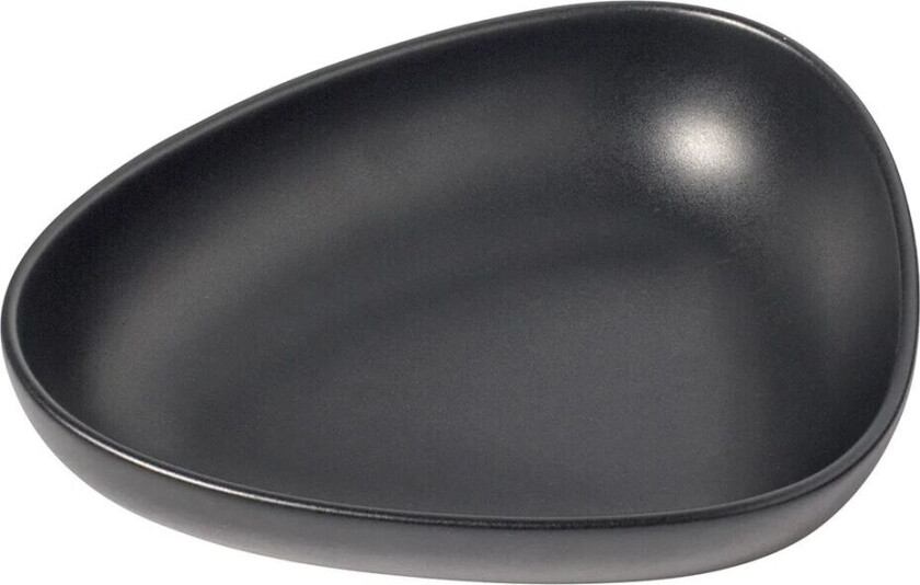 Lind DNA Curve Stoneware dyp tallerken 19x22 cm Black