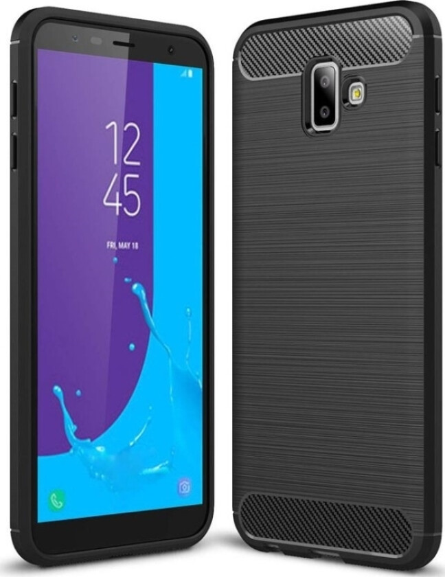 Carbon Case Fleksibelt Deksel Til Samsung Galaxy J6 Plus 2018 J610 Svart Universal