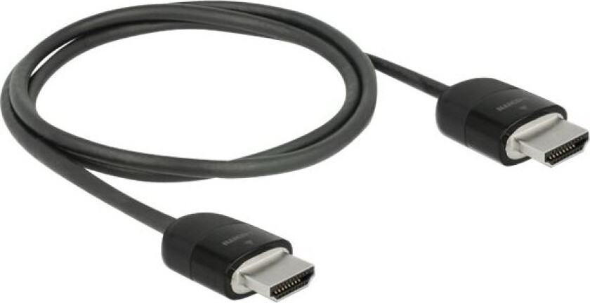Delock Premium - Premium High Speed - Hdmi-Kabel Med Ethernet - Hdmi Hann Til Hdmi Hann - 2 M - Tredobbeltskjermet Snodd Ledningspar - Svart - 4K-Stø