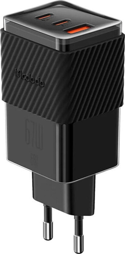 Lader Mcdodo Vegglader Gan 65W Mcdodo Ch-1501 2X Usb-C, Usb-A (Svart)