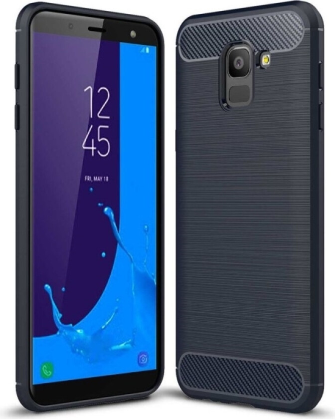 Carbon Case Fleksibelt Deksel Til Samsung Galaxy J6 2018 J600 Blå