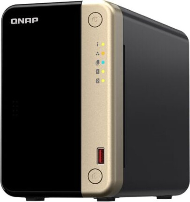 Qnap Ts-264 - Nas-Server - 2 Brønner - Sata 6Gb/S - Raid Raid 0, 1, 5, 6, 10, 50, Jbod, 60 - Ram 8 Gb - 2.5 Gigabit Ethernet - Iscsi Støtte