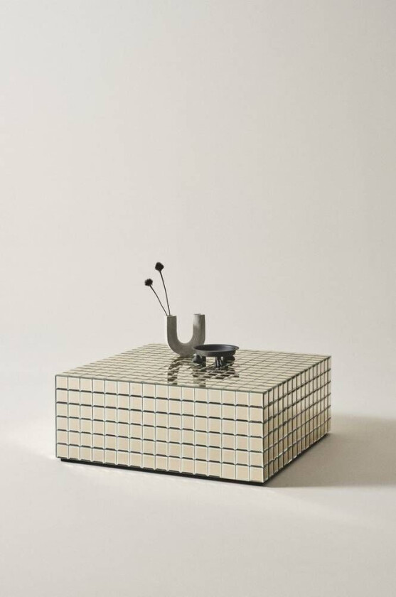 DISCO sofabord 80x80 cm Champagne mosaikk