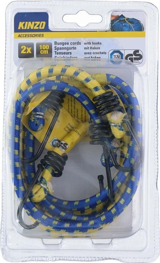 - Bagasjestropper 100 Cm 2 Stk (Blå+Gul)
