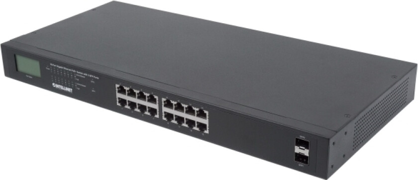 Intellinet 561259, Uhåndtert, Gigabit Ethernet (10/100/1000), Full Tosidig, Strøm Over Ethernet (Poe), Rack-Montering