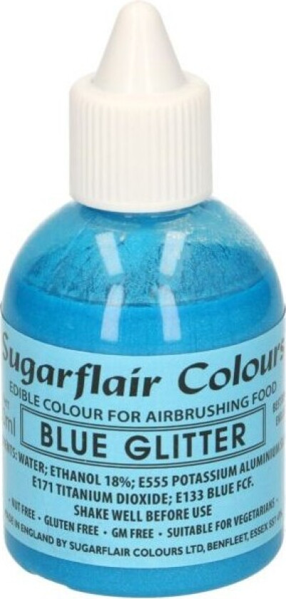 Airbrushfarge -Glitter blå- 60ml