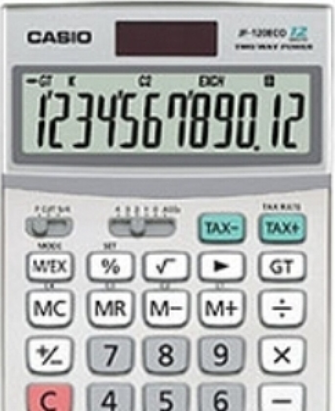 Bordkalkulator Casio Jf-120 Eco, 12 Siffer, 2,6 X 10,7 X 17,3 Cm