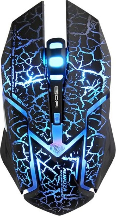 E-Blue E-Blue Mus Med Kabel Usb, E-Blue Auroza Gaming, Svart, Optisk, 4000Dpi