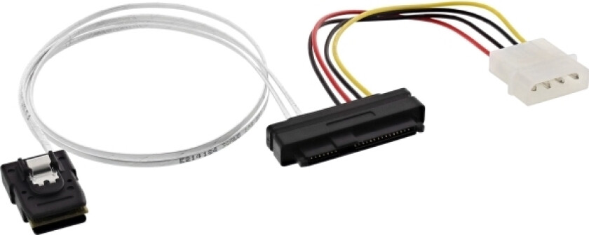 27622A, 0,75 M, Mini Sas Sff-8087 Male, Sff-8482 + Power, Rett, Rett, Flerfarget
