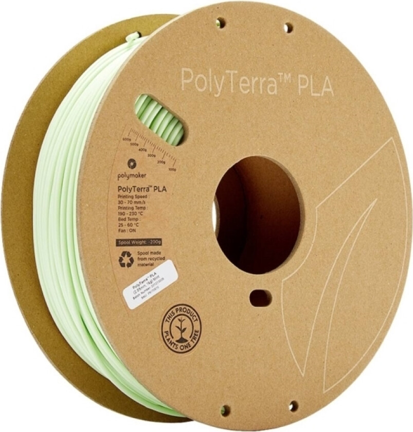 Polymaker 70870 Polyterra Pla Filament Pla-Plast 2.85 Mm 1000 G Mint, Mint 1 Stk