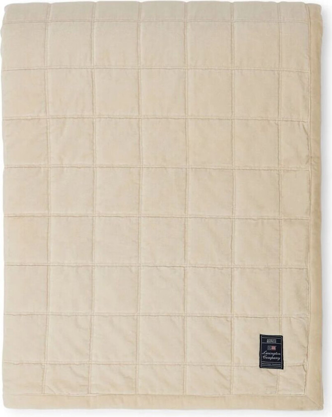 Cotton Velvet quiltet sengeteppe 240 x 260 cm Light beige