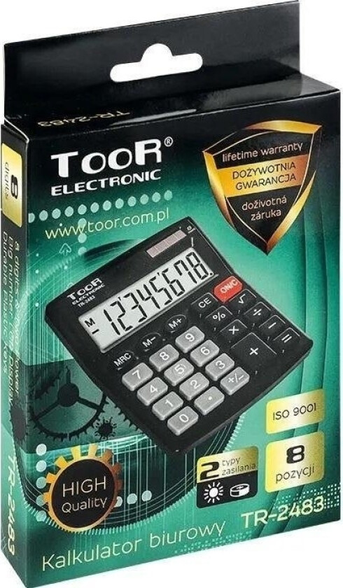 -Kalkulator Tr-2483 8-Sifret Kontorkalkulator