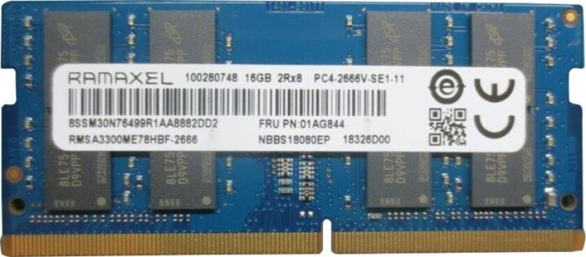 Ramaxel - Ddr4 - Modul - 16 Gb - So Dimm 260-Pin - 2666 Mhz - Fru - For Flex 14Iwl 81Sq Ideapad C340-14Iwl 81N4