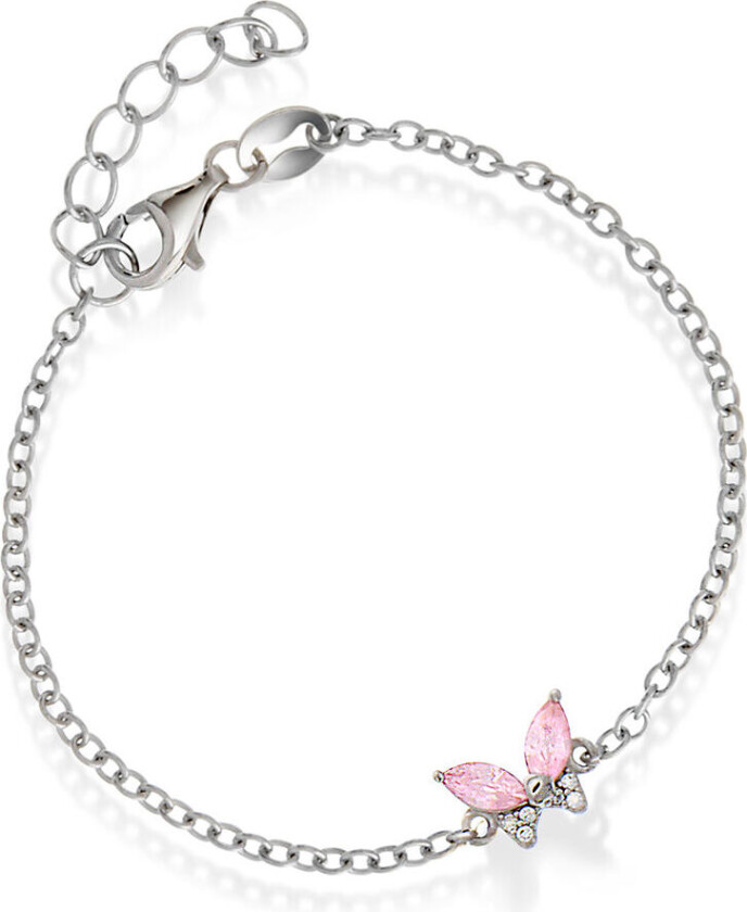 Armbånd til barn i 925 sølv med zirkonia og sommerfugl