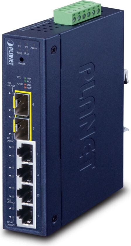 Planet Industrial L2/L4 4-Port, Håndtert, L2/L4, Gigabit Ethernet (10/100/1000), Full Tosidig, Kan Monteres På Vegg