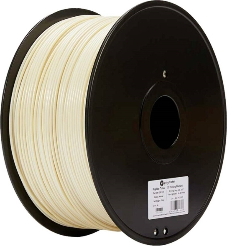Polymaker 70837 Polylite Filament Asa Uv-Bestandig, Vejrbestandig 2.85 Mm 3000 G Natur, Natural Polylite™ 1 Stk