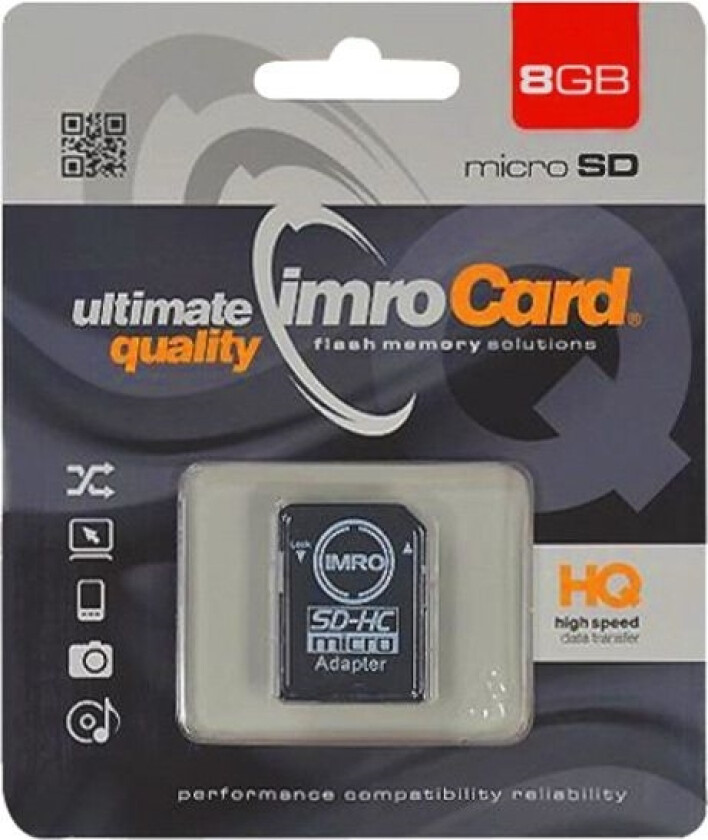 Microsdhc/8G, 8 Gb, Microsdhc, Klasse 10, Uhs-I, Class 1 (U1), Svart