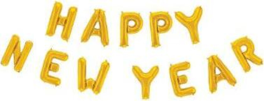 Ballong Gull -Happy New Year- 41cm
