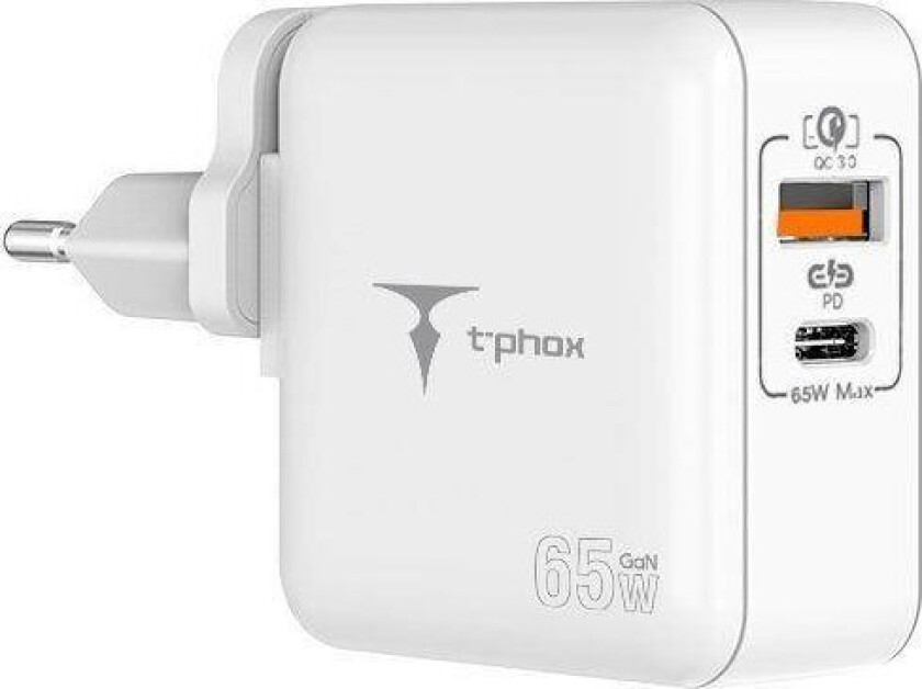 Lader Mega T-Pp09 Gan Pd 65W Usb/Usb-C Hvit