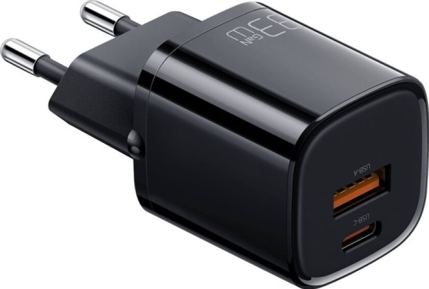 Nano Gan Ch-0151 Vegglader, Usb + Usb-C, 33W (Svart)