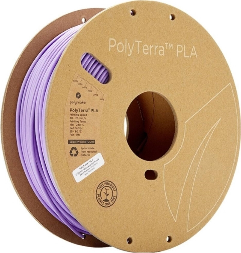 Polymaker 70853 Polyterra Pla Filament Pla-Plast 2.85 Mm 1000 G Lilla (Mat) 1 Stk