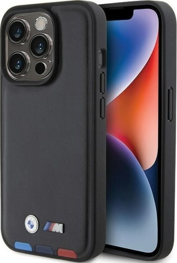 Bmw Bmhcp15l22ptdk Iphone 15 Pro 6,1" Svart/Svart Lærforsegling Tricolor