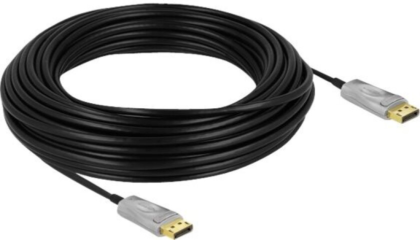 Delock - Displayport-Kabel - Displayport (Hann) Til Displayport (Hann) - Displayport 1.4 - 20 M - Aktiv, Støtte For 8K Uhd (7680 X 4320), Gullglimtko