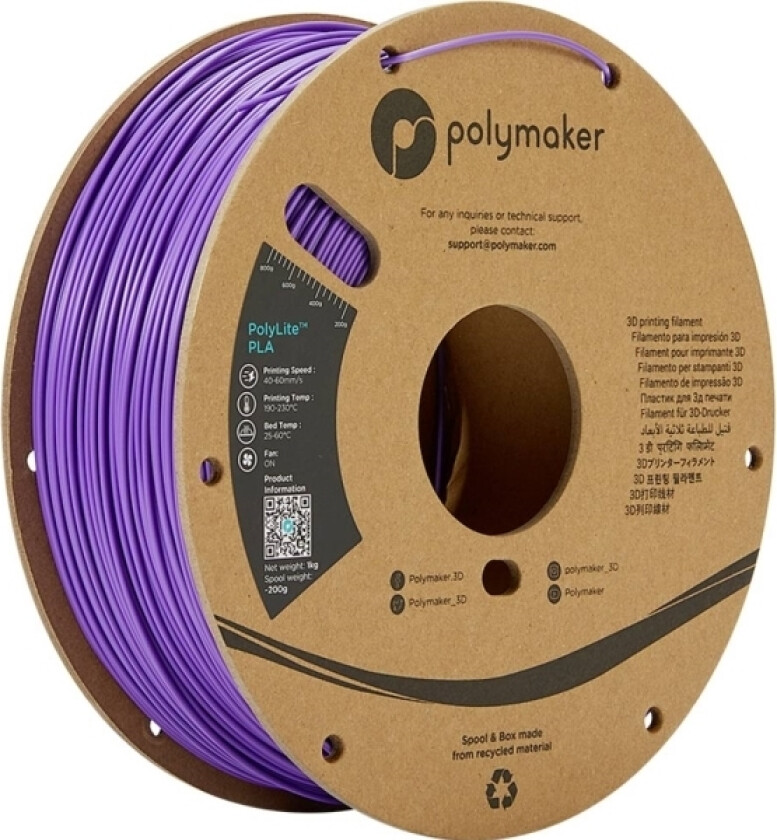 Polymaker Pa02009 Polylite Filament Pla Plast 1,75 Mm 1000 G Lilla 1 Stk.