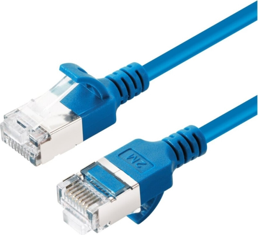 Microconnect - Nettverkskabel - Rj-45 (Hann) Til Rj-45 (Hann) - 25 Cm - U/Ftp - Cat 6A - Halogenfri, Slank - Blå