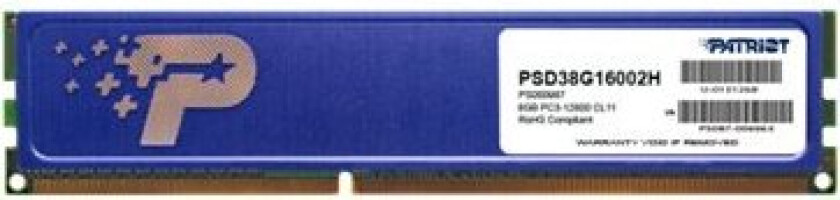 Patriot Signature Line - Ddr3 - Modul - 8 Gb - Dimm 240-Pins - 1600 Mhz / Pc3-12800 - Cl11 - 1,5 V - Ikke Bufferet - Ikke-Ecc