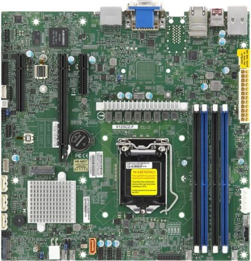 Supermicro X12scz-F - Hovedkort - Micro Atx - Lga1200-Sokkel - W480 Chipset - Usb 3.2 Gen 2 - 2 X Gigabit Lan - Innbygd Grafikk - Hd Audio