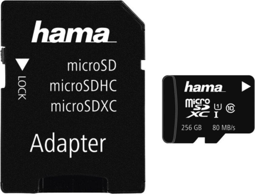 256Gb Microsdxc Uhs-I, 256 Gb, Microsdxc, Klasse 10, Uhs-I, 80 Mb/S, Svart