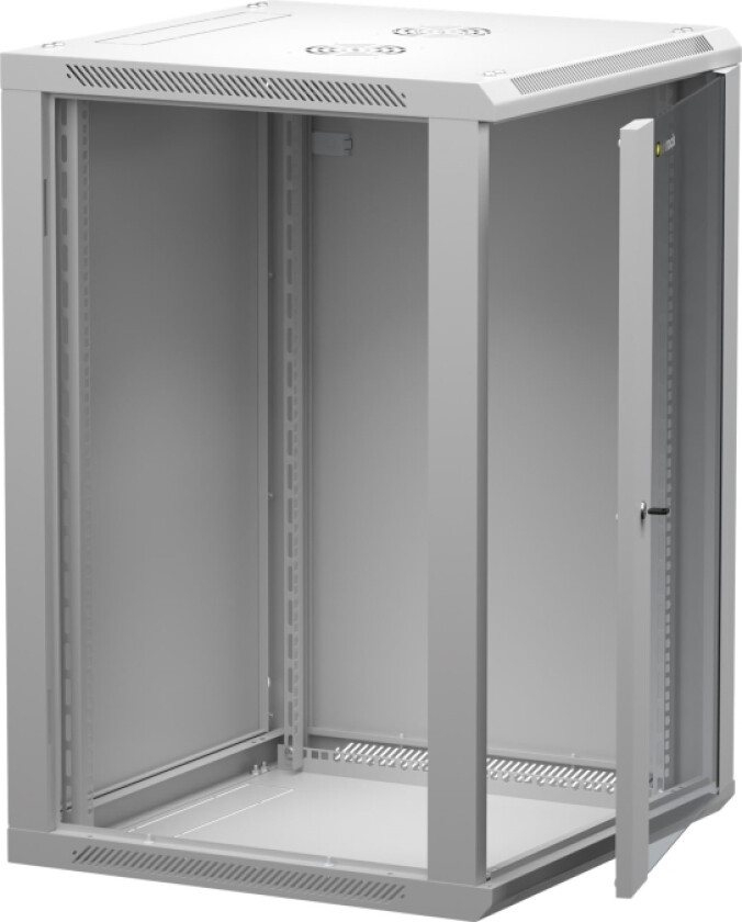 Netrack - Rack Skap - Veggmonterbar - Grå - 18U - 19"