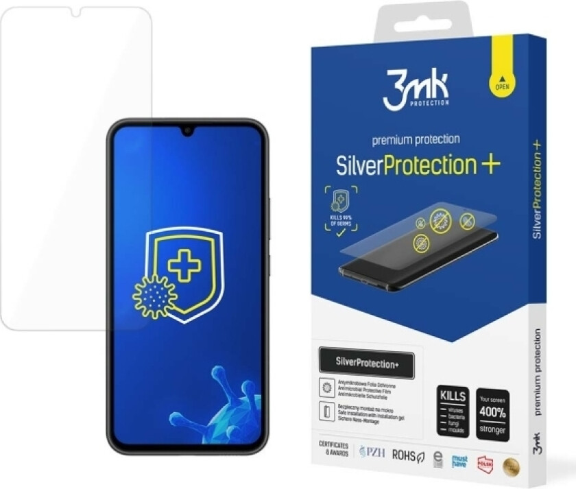 Skjermbeskytter Samsung Galaxy A34 5G Antibakteriell Skjermbeskytter For Spillere Fra 3Mk Silver Protection+-Serien