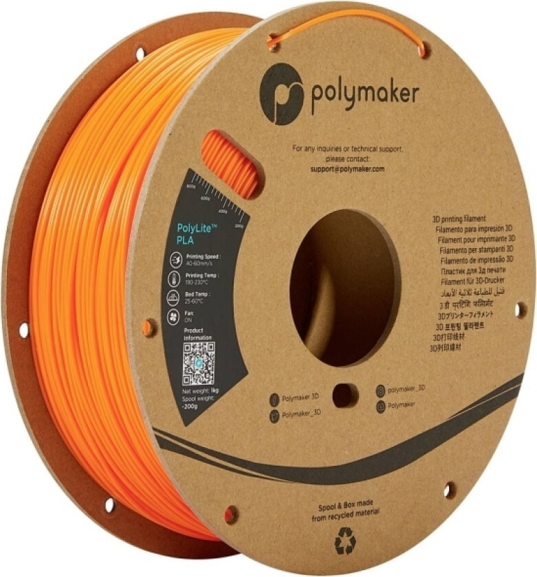 Polymaker Pa02008 Polylite Filament Pla-Plast 1.75 Mm 1000 G Orange 1 Stk