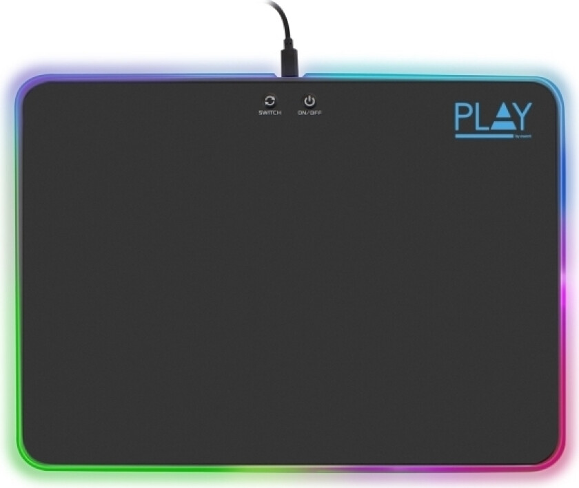 Ewent Pl3341, Sort, Monokromatisk, Akryl, Gummi, Usb-Strøm, Antiskliunderlag, Musematte Til Gaming