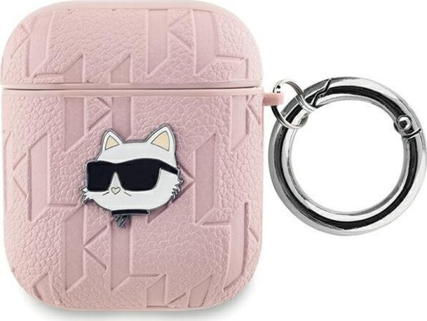 Kla2pgchpp Airpods 1/2 Deksel Rød/Rosa Monogram Choupette Head