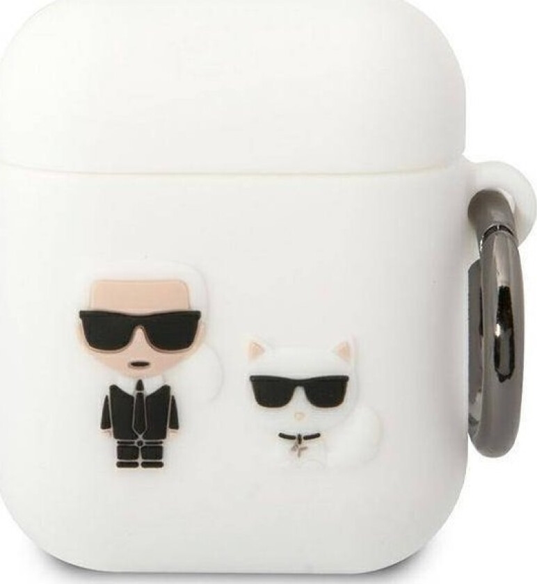 Klaca3silkcw Airpods 3 Deksel Hvit/Hvit Silikon Karl & Choupette