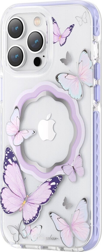 Butterfly Series Magnetic Deksel Iphone 14 Plus Magsafe Butterfly Deksel Lilla