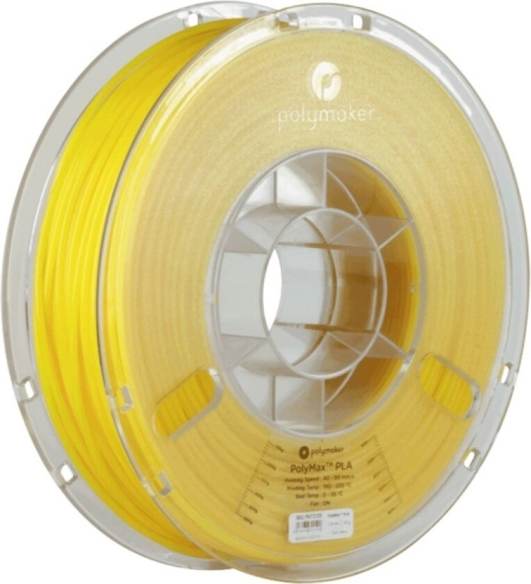 Polymaker Pa06017 Polymax Tough Filament Tough Pla Høj Grad Af Stivhed, Høj Grad Af Trækstyrke, Slagfast 2.85 Mm 750 G Gul 1 Stk