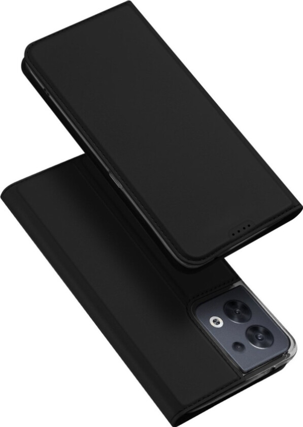 Skin Pro Veske Til Oppo Reno 8 Deksel Med Klaff Kort Lommebokstativ Sort
