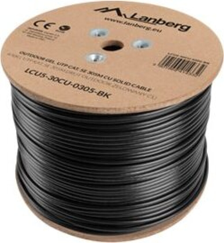 Bilde av Lanberg - Samlet Kabel - 305 M - Utp - Cat 5E - Svart, Ral 9004