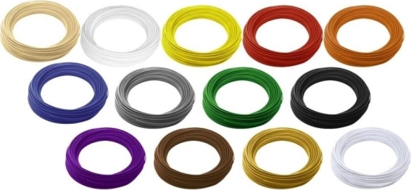 Renkforce Filament-Paket Abs 2.85 Mm Natur, Schwarz, Weiß, Rot, Gelb, Blau, Grün, Orange, Grau, Purpur, Braun, Gold, Si (01.04.00.0201)