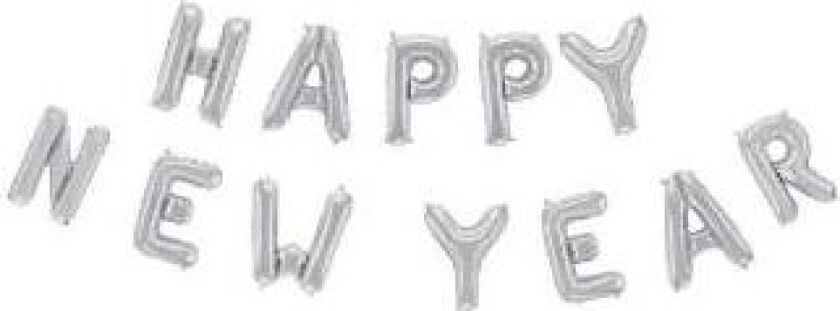 Ballong Sølv -Happy New Year- 41cm
