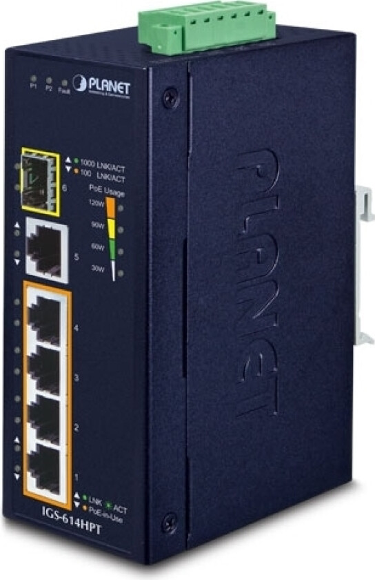 Planet Igs-614Hpt, Uhåndtert, Gigabit Ethernet (10/100/1000), Strøm Over Ethernet (Poe), Kan Monteres På Vegg