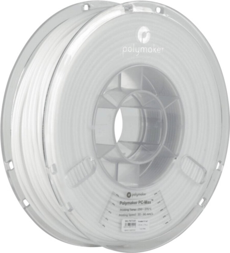 Polymaker Pc02002 Polymax Tough Filament Pc Høj Grad Af Stivhed, Varmebestandig, Slagfast 1.75 Mm 750 G Hvid 1 Stk
