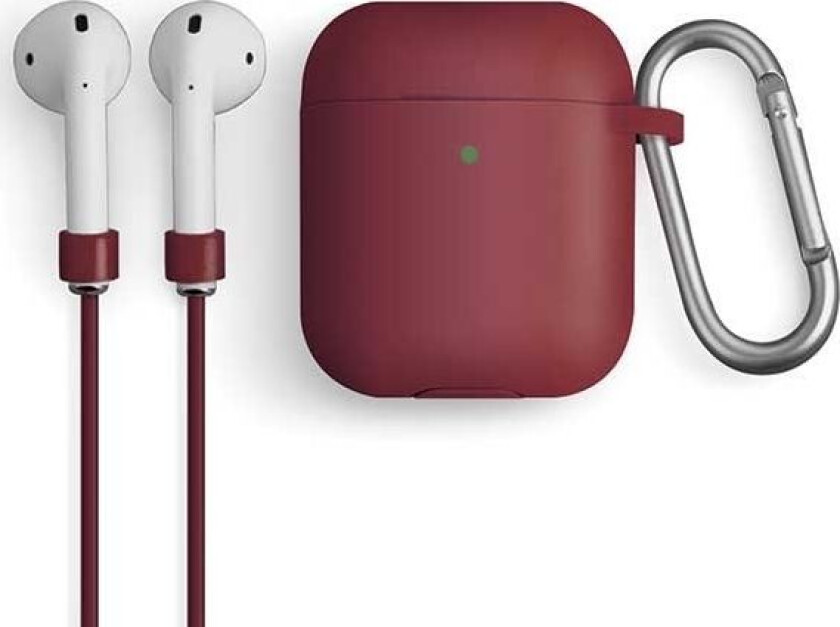 -Deksel Win Airpods 1/2 Gen. Silikon Rødbrun/Burgunder Rødbrun