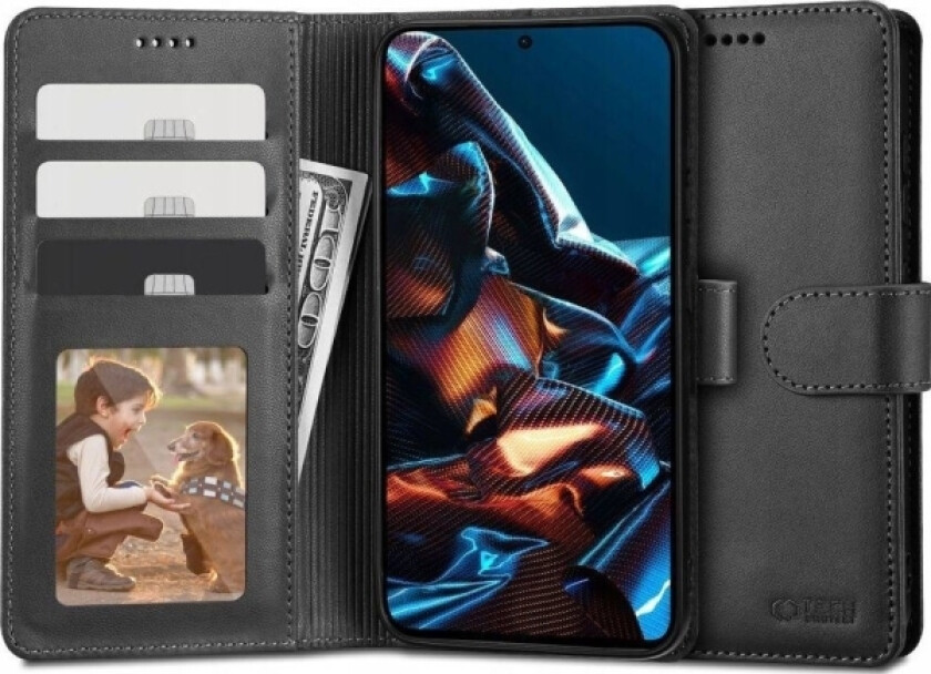 Redmi Note 12 Pro 5G Wallet Mobildeksel Med Kortspor, Svart