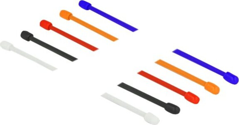 Delock Cable Ties Flexible - Kabellissesett - 15 Cm - Svart, Hvit, Blå, Rød, Oransje