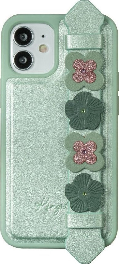 Sweet Series Gel-Deksel Dekorert Med Originale Swarovski-Krystaller Med Stativ Iphone 12 Mini Grønn Universal